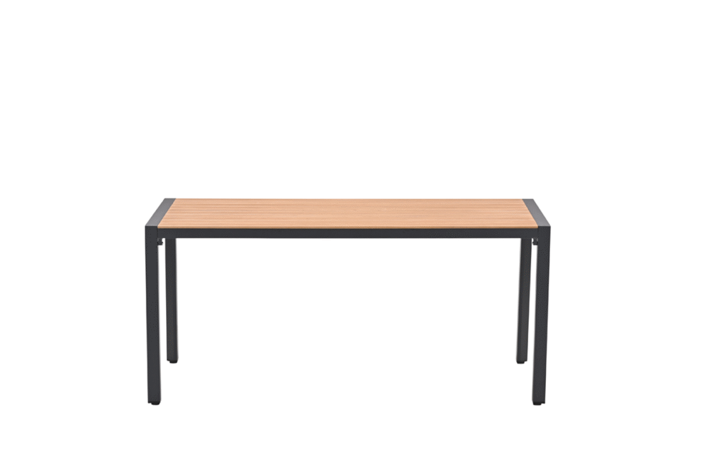 Dining tafel Felini carbon black light teak - 160x84x72 cm