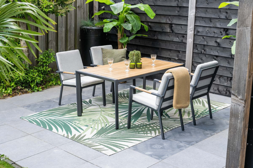 Dining tafel Felini carbon black light teak - 160x84x72 cm