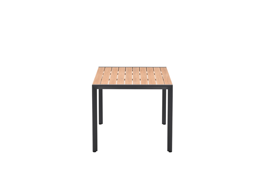 Dining tafel Felini carbon black light teak - 160x84x72 cm