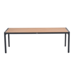 Dining tafel Felini carbon black light teak - 220x93x72 cm