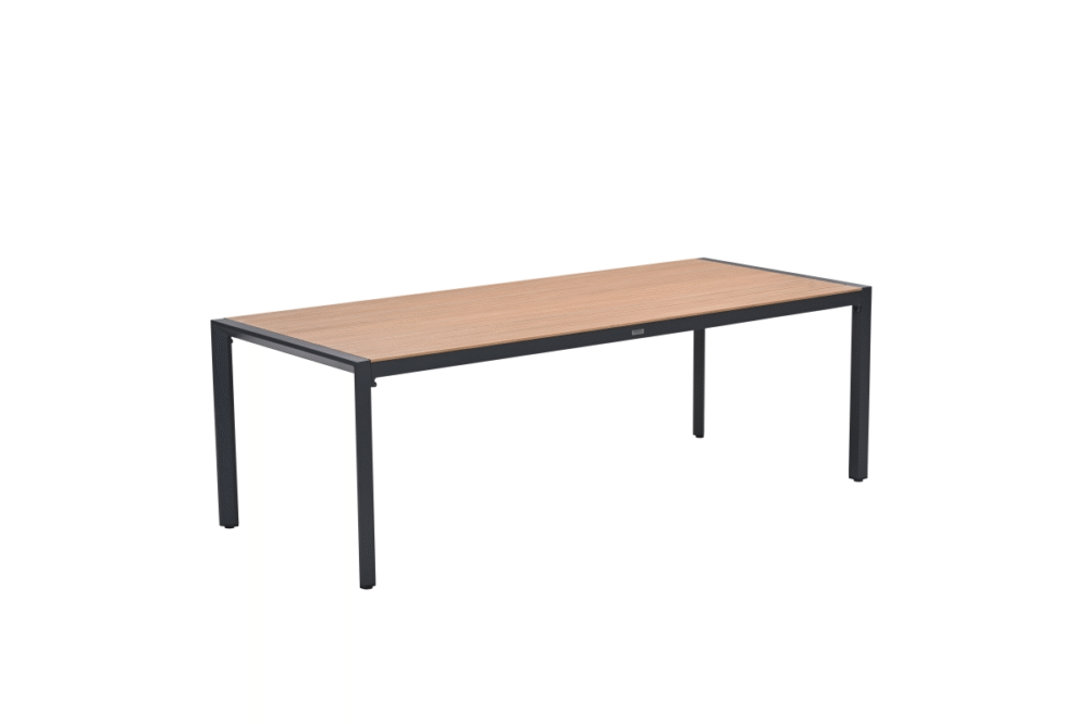 Dining tafel Felini carbon black light teak - 220x93x72 cm