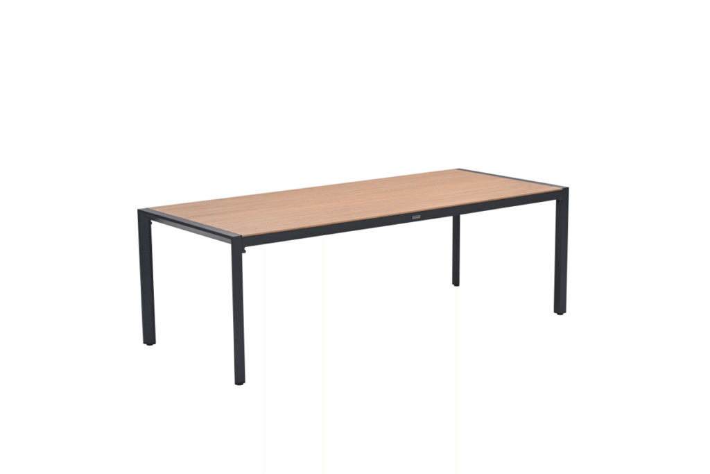 Dining tafel Felini carbon black light teak - 220x93x72 cm