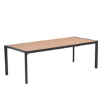 Dining tafel Felini carbon black light teak - 220x93x72 cm