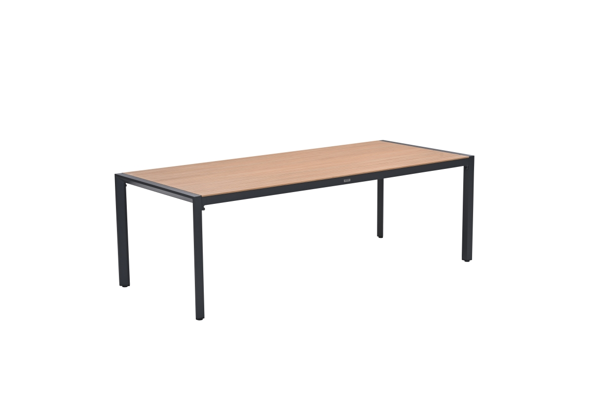 Dining tafel Felini carbon black light teak - 220x93x72 cm