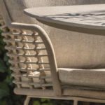 Dining tafel Hampton mortex Ø160 cm + Dining stoel Fabrice latte 8-dlg