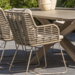 Dining tafel Hampton mortex ovaal 300 cm + Dining stoel Fabrice latte 8-dlg