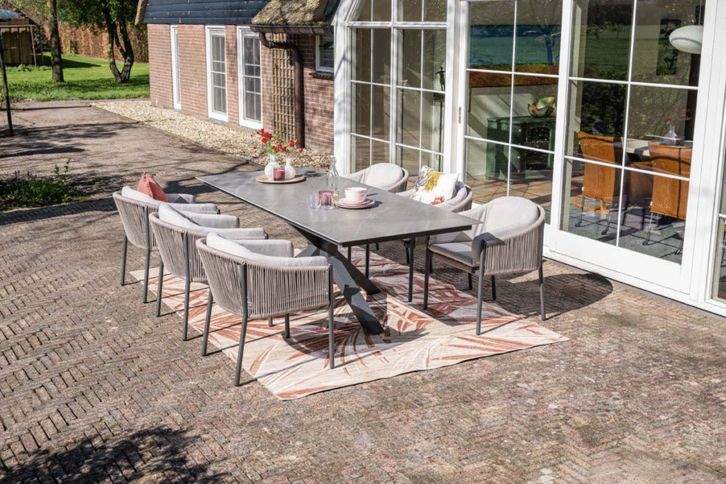 Dining tafel Ireland carbon black sand - 240x100x76 cm