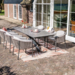 Dining tafel Ireland carbon black sand - 240x100x76 cm