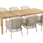 Dining tafel Liam 240 cm + Dining stoel Puccini 7-dlg