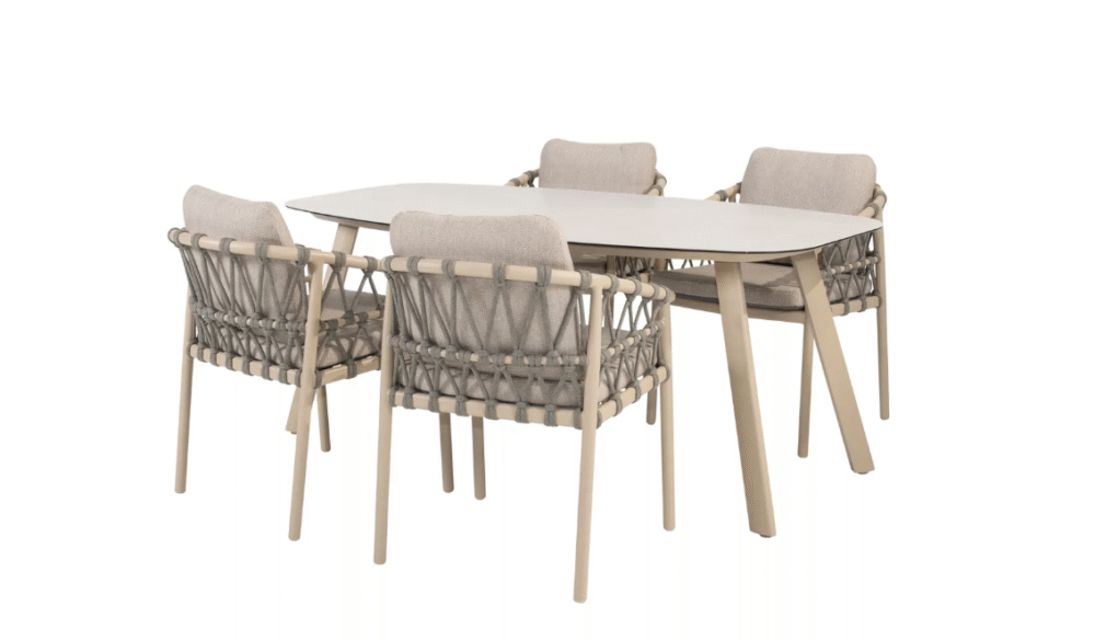Dining tafel Manolo latte 180 cm + Dining stoel Piacenza 5-dlg