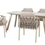 Dining tafel Manolo latte 180 cm + Dining stoel Piacenza 5-dlg