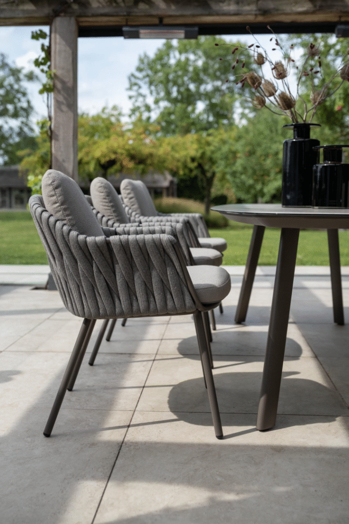 Dining tafel Manolo terre 180 cm + Dining stoel Cannes 5-dlg