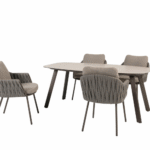 Dining tafel Manolo terre 180 cm + Dining stoel Cannes 5-dlg