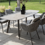 Dining tafel Manolo terre 240 cm + Dining stoel Cannes 7-dlg