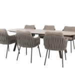 Dining tafel Manolo terre 240 cm + Dining stoel Cannes 7-dlg