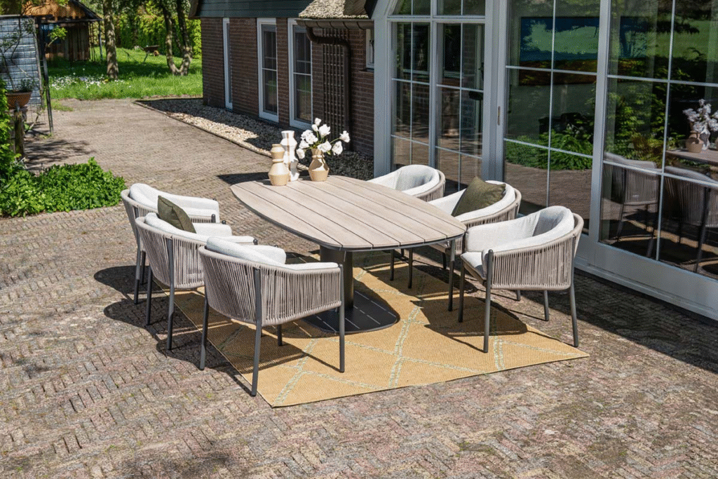 Dining tafel Newton carbon black light teak - 230x110x72 cm