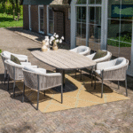 Dining tafel Newton carbon black light teak - 230x110x72 cm