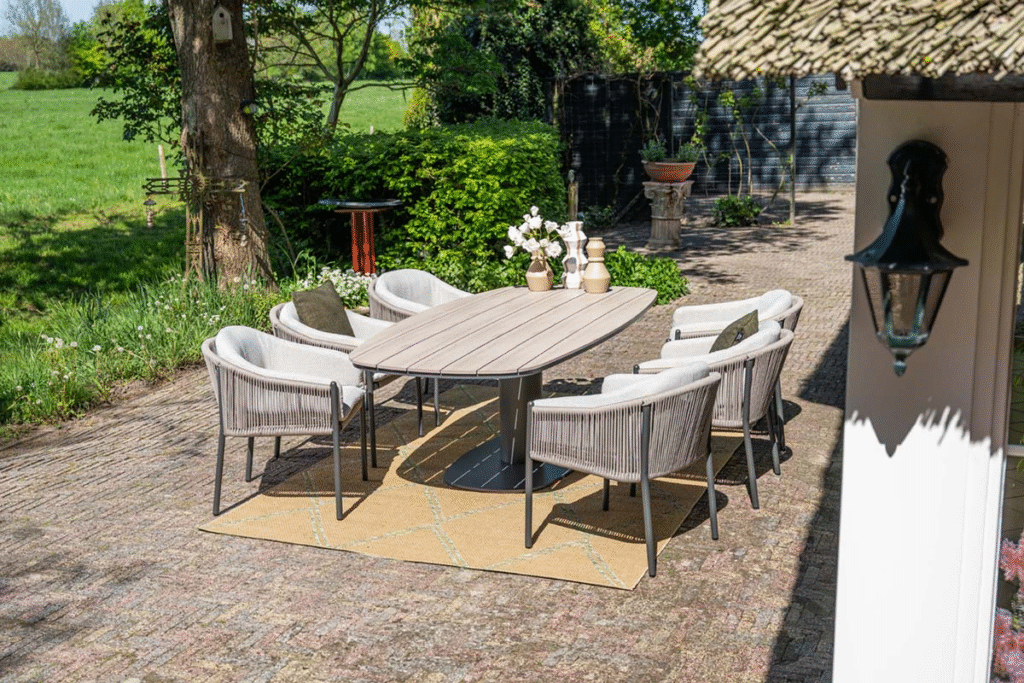 Dining tafel Newton carbon black light teak - 230x110x72 cm