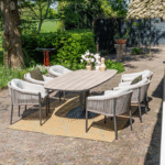 Dining tafel Newton carbon black light teak - 230x110x72 cm