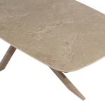 Dining tafel Prado barrel latte 240 cm + Dining stoel Allora 8-dlg