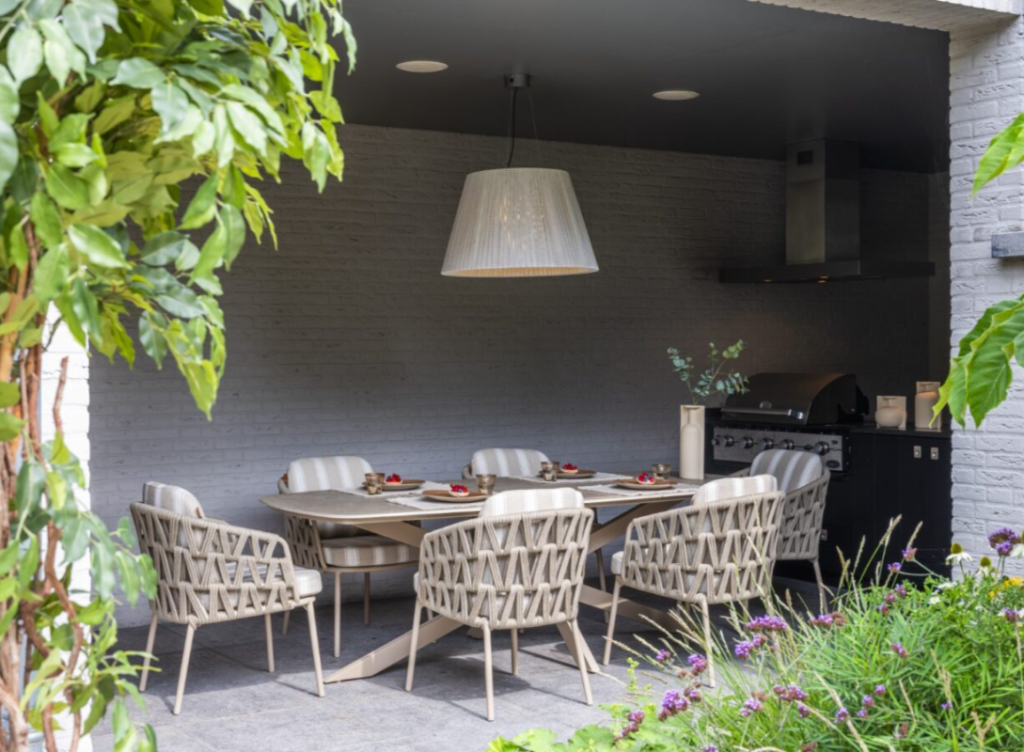 Dining tafel Prado keramiek barrel latte - 300x110 cm