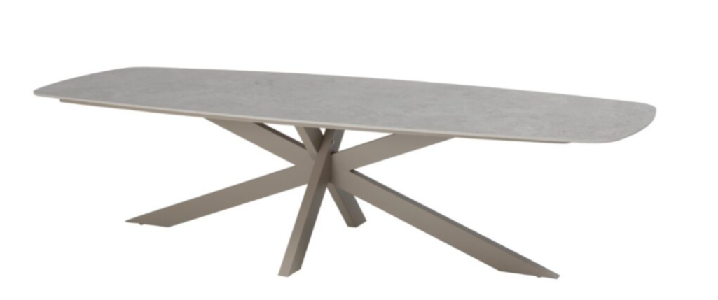 Dining tafel Prado keramiek barrel latte - 300x110 cm