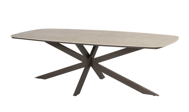 Dining tafel Prado keramiek barrel terre - 300x110 cm