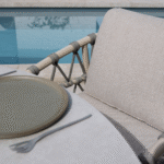 Dining tafel Prado latte Ø160 cm + Dining stoel Piacenza 8-dlg