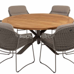 Dining tafel Prado Ø160 cm + Moretti dining stoel 7-dlg