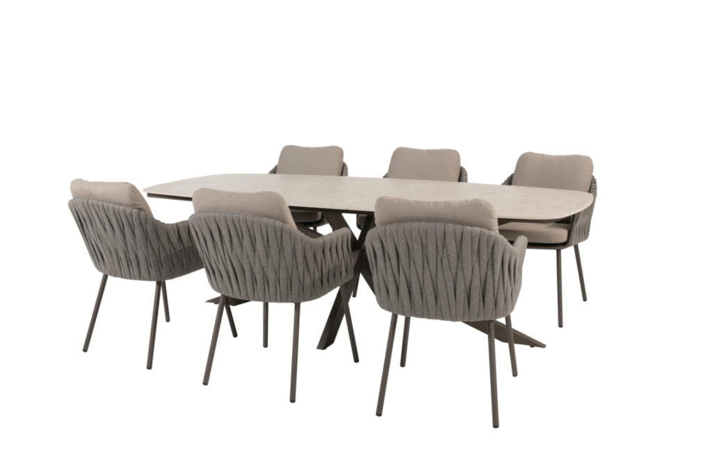 Dining tafel Prado terre 240 cm + Dining stoel Cannes 8-dlg