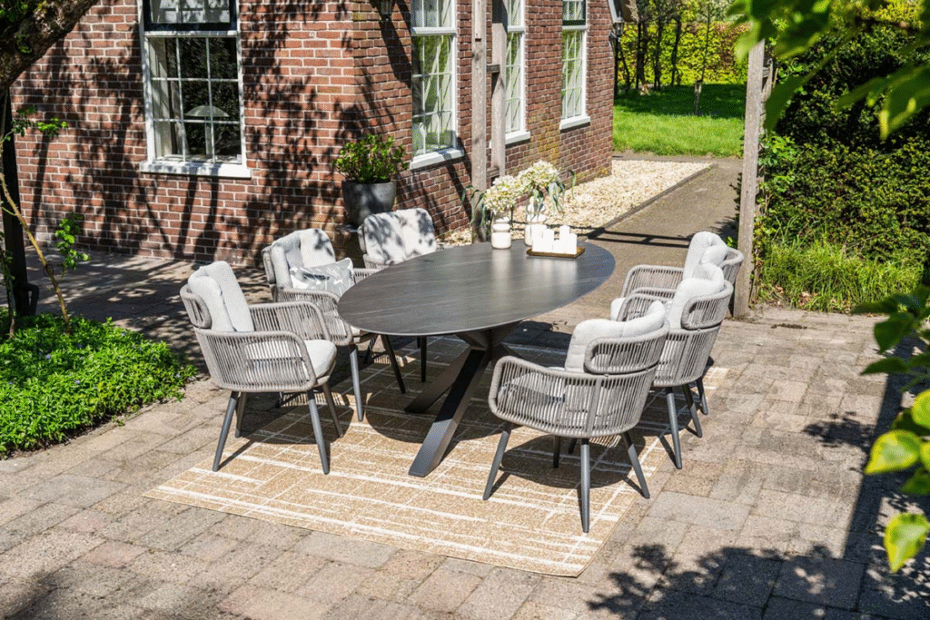 Dining tafel Scotland carbon black grey - 230x115x76 cm