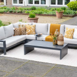 Geneva loungeset 3-dlg carbon black/ valley sand