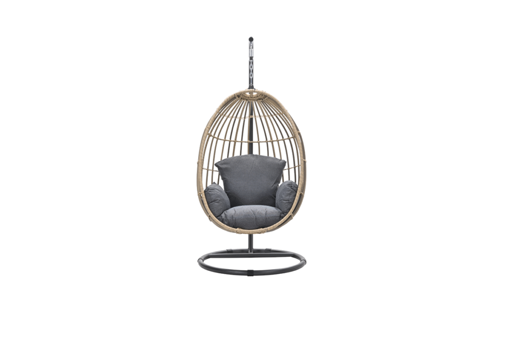 Hangstoel Panama swing chair egg carbon black rotan