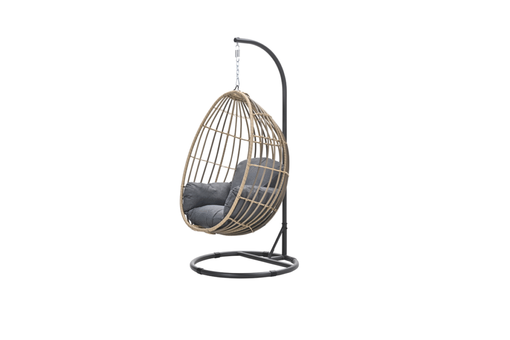 Hangstoel Panama swing chair egg carbon black rotan