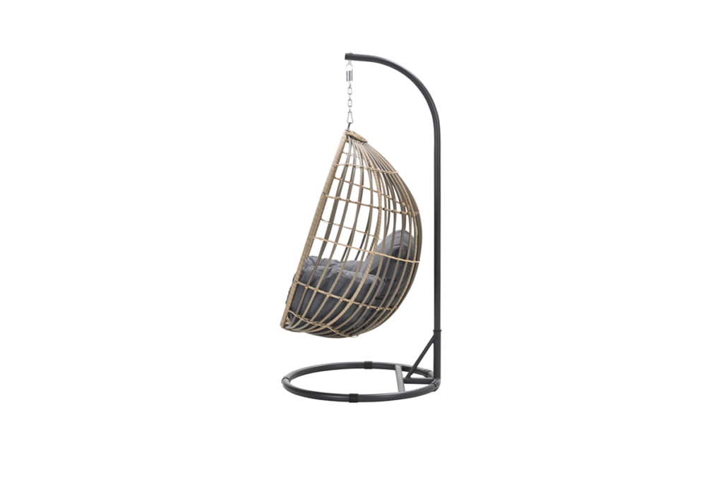 Hangstoel Panama swing chair egg carbon black rotan