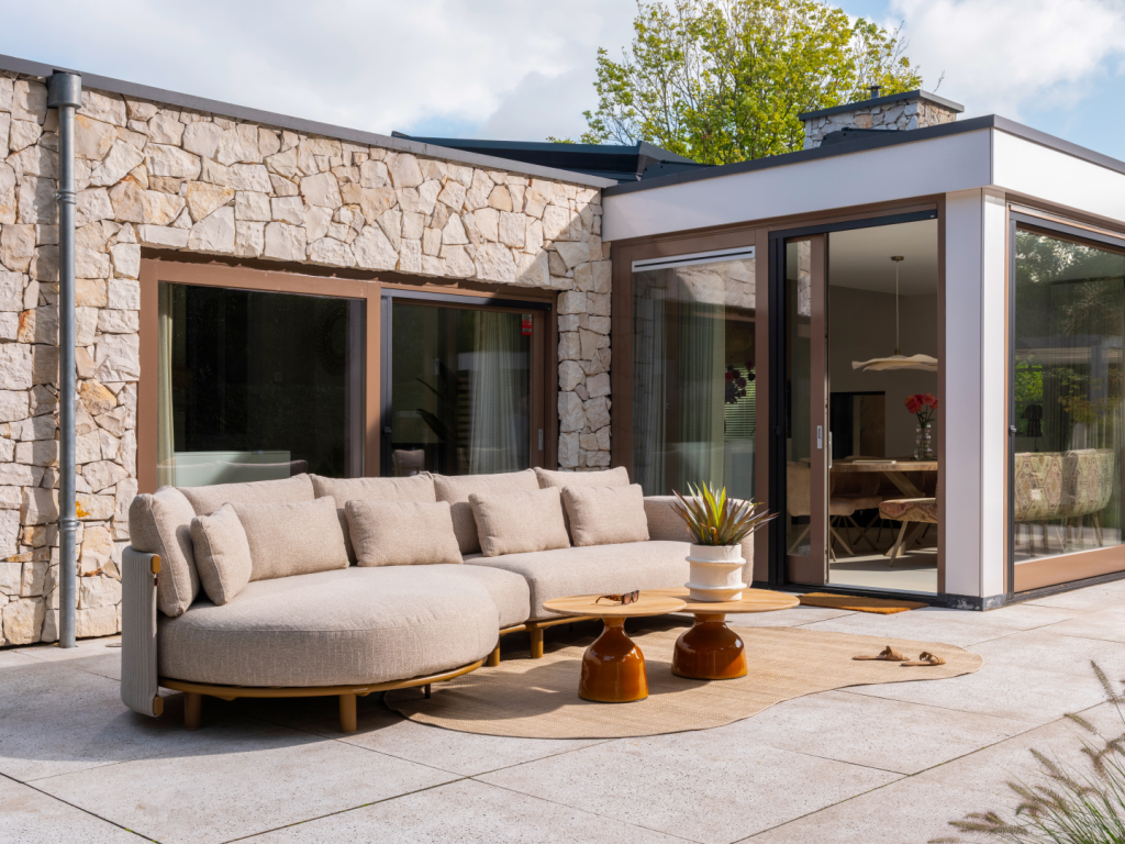 Hoek loungebank Martinique amber 3-dlg