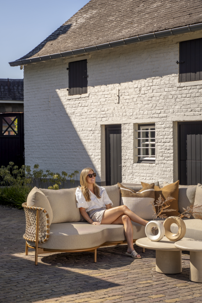 Hoek loungebank Martinique amber 3-dlg