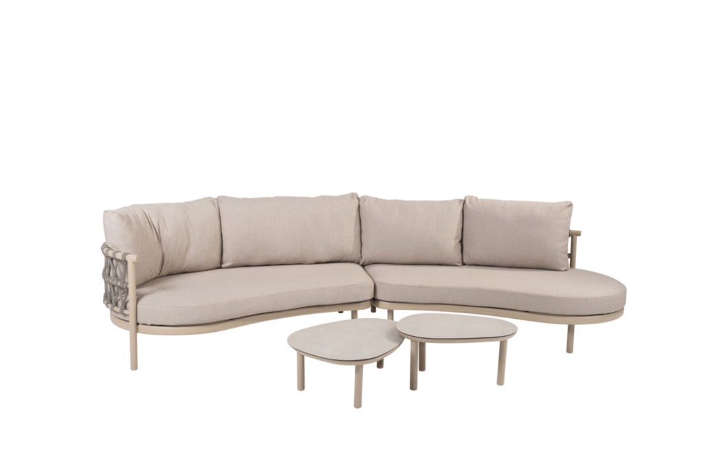 Hoek loungeset Piacenza + Loungetafel set Monroe 5-dlg