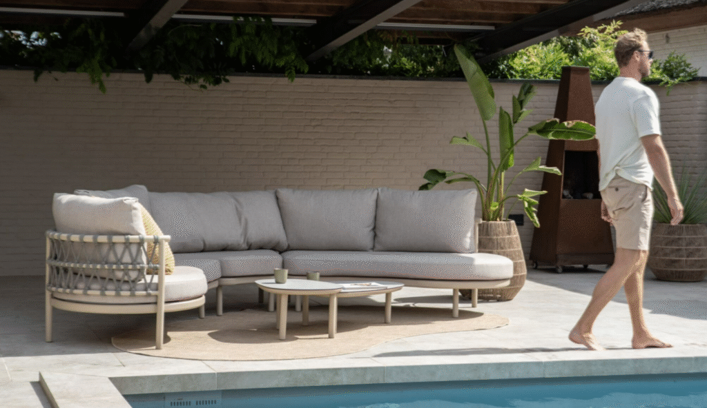 Hoek loungeset Piacenza + Loungetafel Sofie 70x80 cm 4-dlg