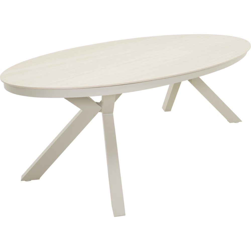Lounge-dining tafel Davos ovaal Crema - 220x110 cm