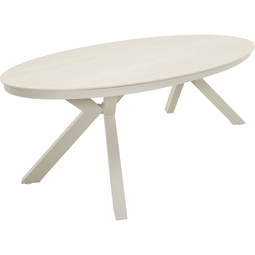 Lounge-dining tafel Davos ovaal Crema - 220x110 cm