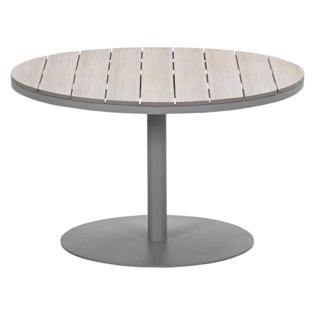 Lounge-dining tafel Matera taupe light teak - Ø112x68 cm