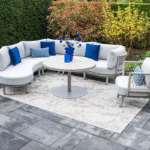 Lounge-dining tafel Matera taupe light teak - Ø112x68 cm