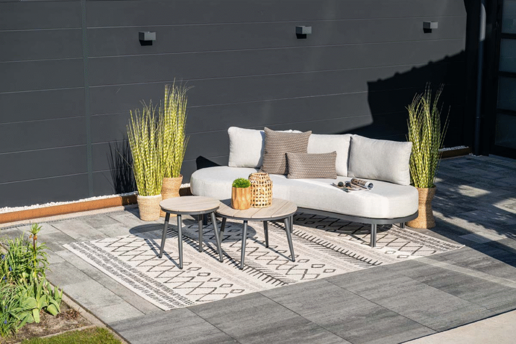 Loungebank Tirolo 3-zits carbon black sand