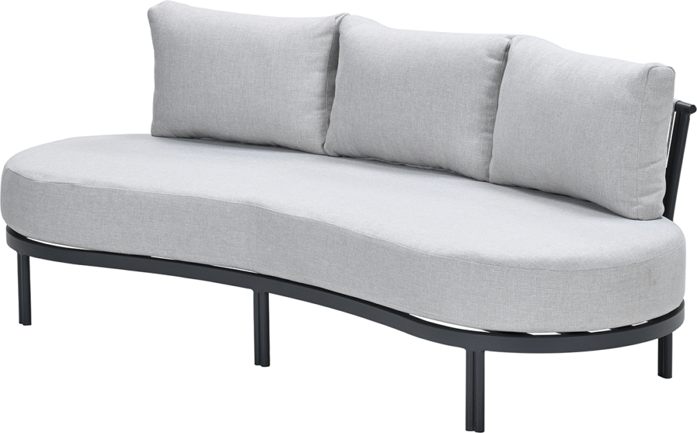 Loungebank Tirolo 3-zits carbon black sand