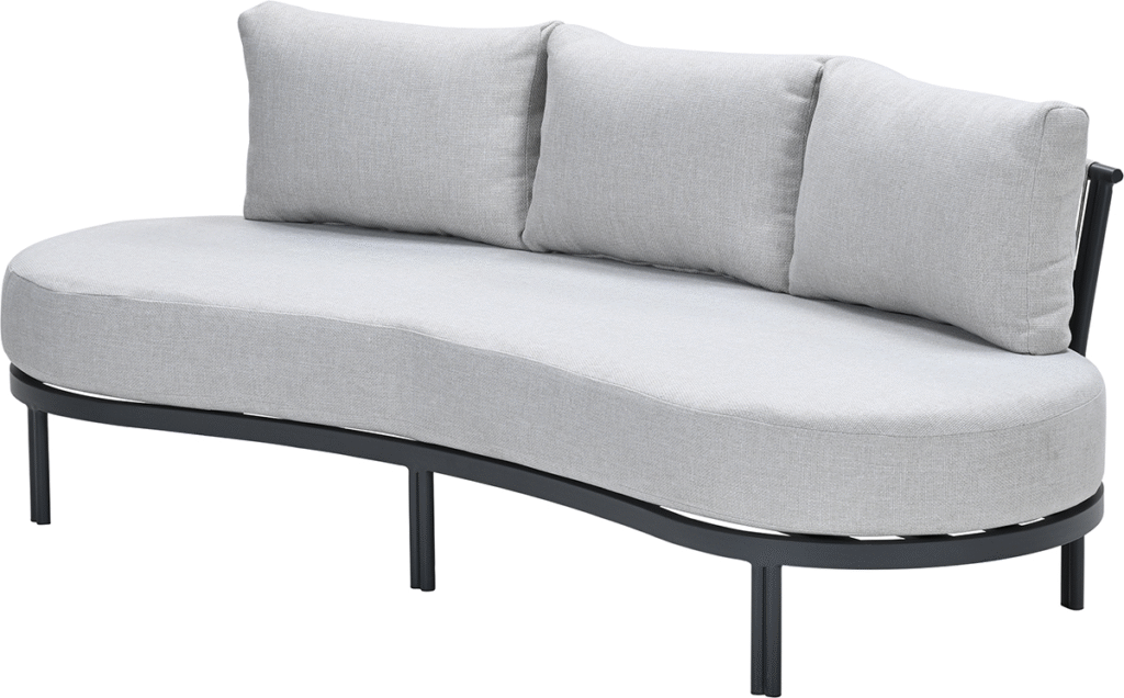 Loungebank Tirolo 3-zits carbon black sand