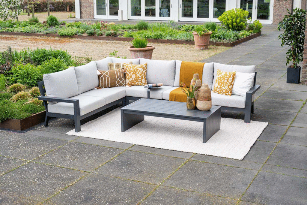 Loungetafel Geneva carbon black - 149x82x41 cm