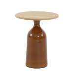 Loungetafel June rond teak caramel - Ø45