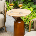 Loungetafel June rond teak caramel - Ø45