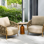 Loungetafel June rond teak caramel - Ø45